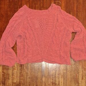 NWT Charlotte Russe Pink Cable Knit  Sweater